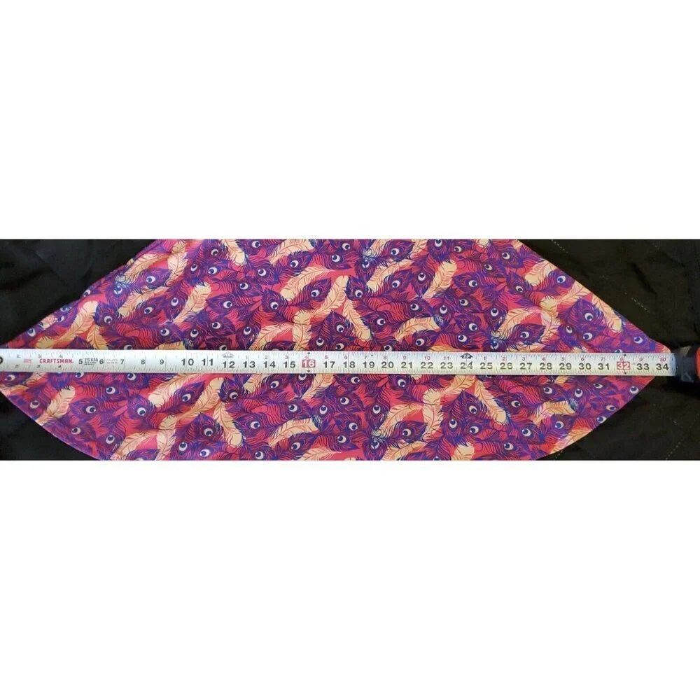 LuLaRoe Skirt Youth 8 Azure Skirt Peacock Feather Print Girls Purple Pink